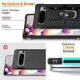 thumbnail image 3 of Nalacover Rugged Case for Google Pixel 8 with Rotated Ring Holder Kickstand Magnetic Car Mount Case, Heavy Duty Hybrid PC + TPU Military Grade Shockproof Non-Slip Cover, Black, 3 of 9