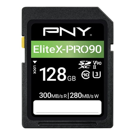 Image of PNY 128GB EliteX-PRO90 Class 10 U3 V90 UHS-II SDXC Flash Memory Card