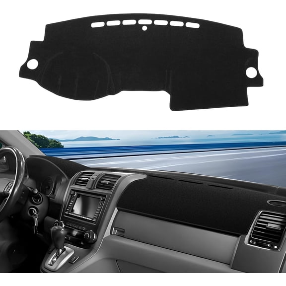 Canvcle Car Dash Cover Mat for Honda CR-V CRV 2007-2010 2011 Left Hand Driving Non-Slip Center Console Interior Accessories for Honda CRV Custom Fit Dash Mat Sunshade Windshield No Glare