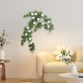 thumbnail image 2 of Artificial Flower Vine Wall Decoration - Realistic Plastic Hanging Plants (Blue/Pink/White), 2 of 6