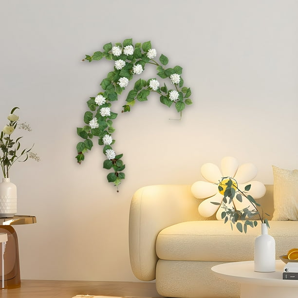 Guirnalda de Flores Colgantes, Guirnalda Artificial, Flores Artificiales Decorativas, Plantas Artificiales para Pared, Flores Artificiales