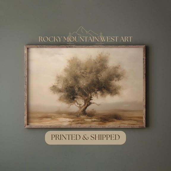 Vintage Olive Tree Wall Art Rustic Mediterranean Wall Art Moody Wall Art Vintage Botanical Art Muted Tonal Art Kitchen Wall Art Poster, Unframed Poster Size 8x12 F03.1.15l1019