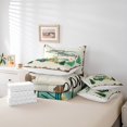 thumbnail image 4 of Erosebridal Ensembles de Literie Voiture de Dessin Animé Rv Taille Simple, Ensembles de Couette Vert Bleu avec Draps, Décoration Florale, Réversible, Respirant, 7 Pcs, 4 of 5