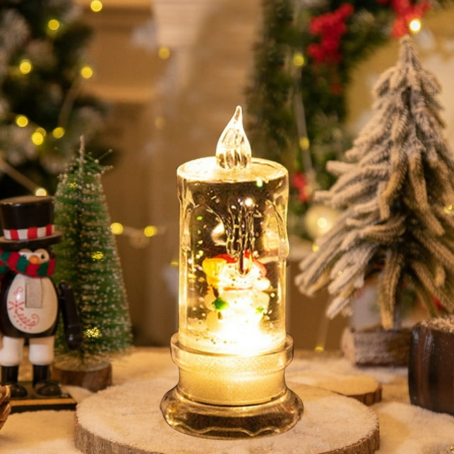 Xihbxyly Artículos Por Menos de 5 Dólares. Decoración Navideña Luces de Viento Luces de Cristal Decoración de Fiesta Navideña de Papá Noel Adorno Navideño 25 Ml