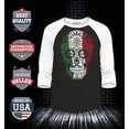 thumbnail image 2 of Shop4Ever Men's Mexico Flag Skull Day of the Dead Raglan Baseball Shirt XX-Large Black/White, 2 of 4