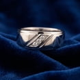 thumbnail image 6 of Pompeii 1/16Ct TW Three Stone Men's Brushed Diamond Lab Grown Wedding Ring in 14k Gold, 6 of 8