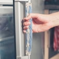 thumbnail image 2 of Miangastore 4Pcs Blue Refrigerator Handle Covers Polyester Prevent Stains Simple and Chic Design Kitchen Appliance, 2 of 8