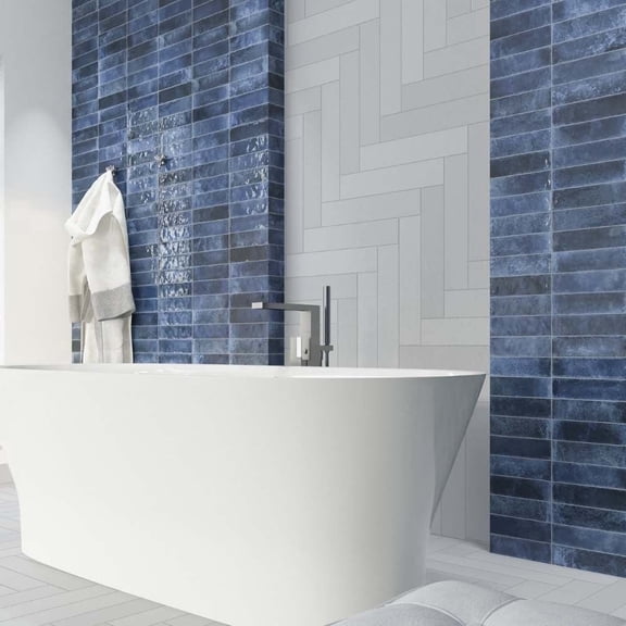 The Tile Life Havasupai Falls 3" x 10" Azul Glossy Ceramic Subway Wall Tile 50-Piece