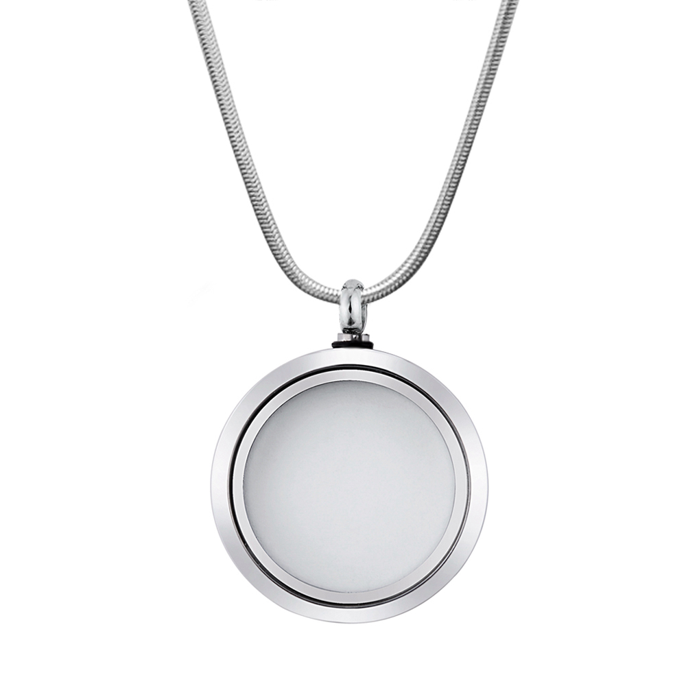 Anavia Round Clear See Through Ashes Container Holder Cremation Jewelry Memorial Necklace Ash Urn Keepsake with FREE Funnel Kit and Velvet Jewelry Box