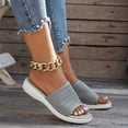 thumbnail image 2 of NOKIO Women's Flat Sole Slippers Summer Beach Slope Heel Slippers Hollow Mesh Casual Slippers Slope Bottom Shoes Retro Sandals, 2 of 8