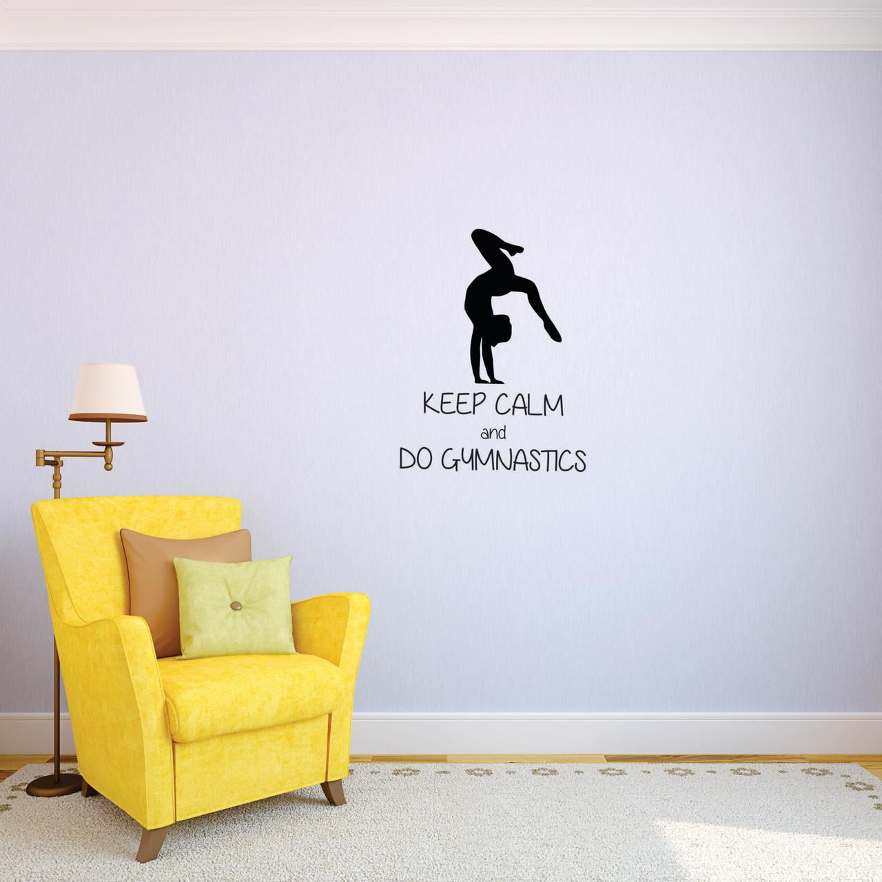 Custom Decals Keep Calm And Do Gymnastic Wall Art Size 12 Inches X 18 Inches Color Black Walmart Com Walmart Com