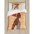 thumbnail image 3 of African Duvet Cover Set Queen Size, Ethnic Tribal Woman in Native Clothes Savannah Trends Bohemian Culture Art Image, Decorative 3 Piece Bedding Set with 2 Pillow Shams, Multicolor, by Ambesonne, 3 of 3