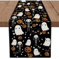 thumbnail image 1 of Camino de mesa de Halloween, esqueleto fantasma, calabazas espeluznantes, arpillera, corredores de Halloween, casa de vacaciones, cocina, mesa de comedor, fiesta, decoración interior y exterior, 1 of 5