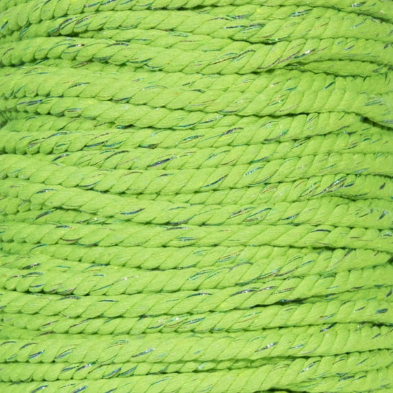Twisted 3 Strand Glitter Natural Cotton Rope - 1/4In & 1/2In Diameters - Super Soft Assorted Glitter Colors in 10ft, 25ft, 50ft, 100ft