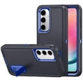 thumbnail image 2 of For Samsung Galaxy A26 Hybrid 3 Layers Hard 3in1 Shockproof with Kickstand Heavy Duty Hard TPU Rubber Anti-Drop Cover, XPM Phone Case [Black / Blue], 2 of 11