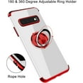 thumbnail image 5 of Designed for Samsung Galaxy S10 Plus / S10+ Case 6.4" Rotating Ring Holder Crystal Clear Back Shock-Absorption Electroplated Frame Soft TPU Bumper Cover Phone Case - Red, 5 of 14