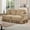 Light Coffee, variant on Modular Sectional Sofa, 2 Seat Sofa Sets with Removable Ruffles Pleats Skirts, 2 Piece Modular Deep Seat Sofa for Living Room, Beige