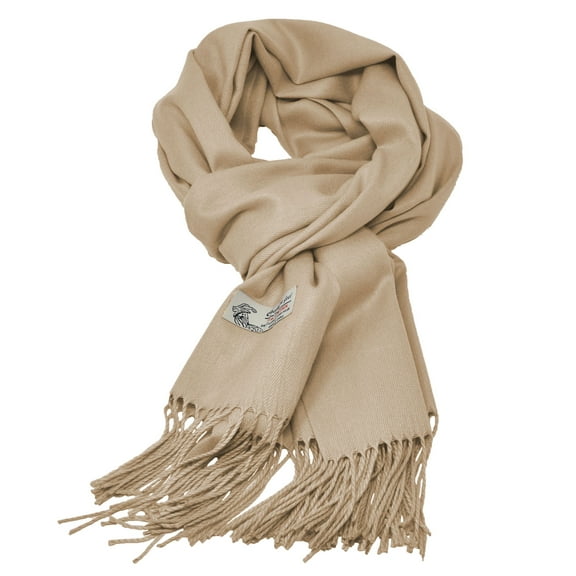 Unisex Plain Solid Winter Scarf Oversized Soft Warm Shawl Wrap Wide Scarves 74"x26" Champagne