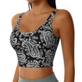 thumbnail image 2 of Sports Bras For Women - Paisley Pattern No.90122 Seamless Yoga Bra Workout Crop Top With Removable Cups, 2 of 8