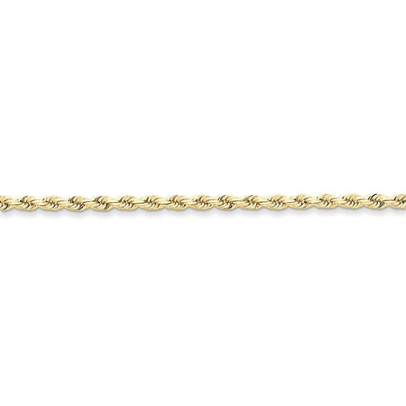Primal Gold 10 Karat Yellow Gold 3mm Handmade Diamond-cut Rope Chain
