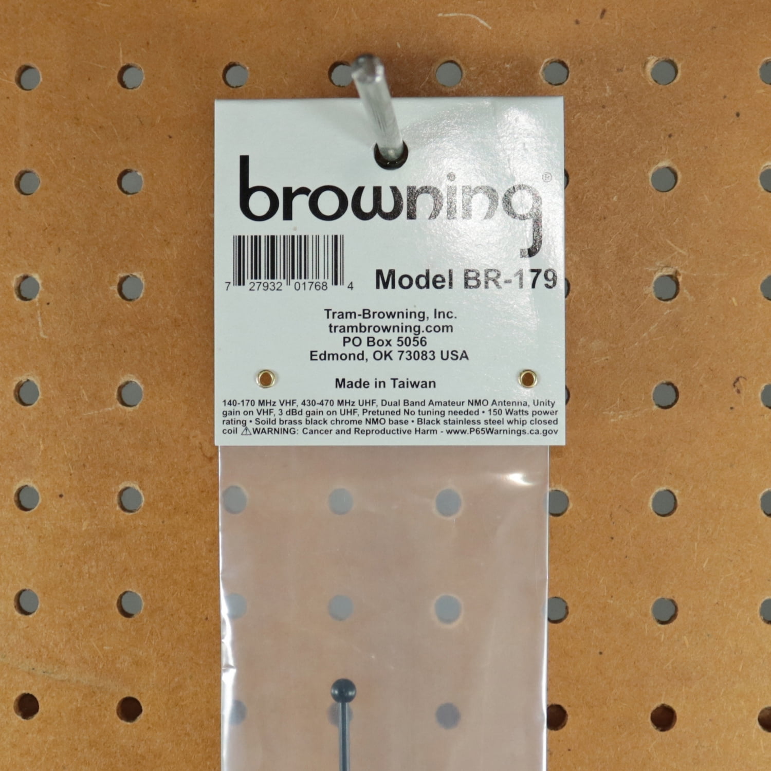 Browning 140 to 170 MHz VHF/430 to 470 MHz UHF Pre-Tuned Dual Band NMO Antenna, BR-179