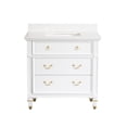 thumbnail image 4 of ANGELES HOME 36 inch Bathroom Vanity with Sink, Solid Wood Bathroom Makeup Cabinet W/ 3 Drawers, Bathroom Vanity Storage Organizer with Carrara White Quartz Countertop White, 4 of 10