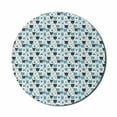 thumbnail image 1 of Winter Mouse Pad for Computers, Bear Portraits Doodle Wilderness Animals Panda Christmas Cold Season, Round Non-Slip Thick Rubber Modern Mousepad, 8" Round, Teal Charcoal Grey White, by Ambesonne, 1 of 2