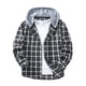 thumbnail image 1 of Ceisia Men's Casual Plaid Patchwork Hooded Button-Up Long Sleeve Shirt Gift, 1 of 9