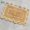 thumbnail image 3 of 2x3 Scalloped Jute Doormat Rug , Scallop Rag Rug Doormat with Off White Outlines, 3 of 8