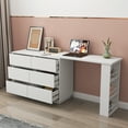 thumbnail image 4 of L Shaped Computer Desk with Drawers, Modern Corner Home Office Desk with Reversible Storage Cabinet, Long Study Writing Desk Workstation for Home Office, 4 of 9