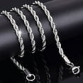 thumbnail image 4 of Jiaroswwei Women's Men's 925 Sterling Silver Twist Chain Necklace Charm Fashion Jewelry, 4 of 7