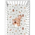 thumbnail image 4 of Sweet Jojo Designs Woodland Animal Pals Green Beige Brown Orange Fitted Crib Sheet, 4 of 6