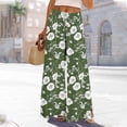 thumbnail image 2 of successthop Women Wide Leg Pants Drawstring Elastic Waist Trousers Slit Hem Slacks Floral Casual Bottoms with Pockets M, 2 of 8
