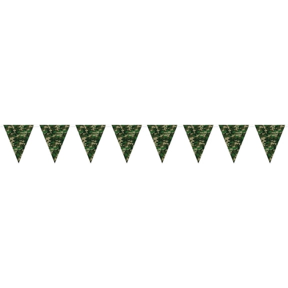 12 Pack Bulk Camo Pennant Party Banner