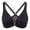 Black, variant on Women's Front Closure Racerback Plus Size Bra, Full Coverage, Underwire, No Padding