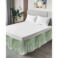 thumbnail image 4 of Sage Green Ombre Wrap Around Bed Skirts for Queen Bed 16" Drop,Bed Skirt with Adjustable Elastic Belt Dust Ruffle Bed Valance for Bedroom Modern Geometric Abstract Art Aesthetics Bed Frame Cover, 4 of 7