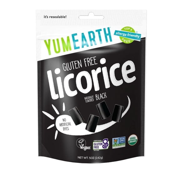 YumEarth, Organic Licorice, Black, 5 oz Pack of 4
