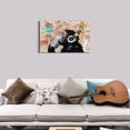 thumbnail image 3 of HFDF Graffiti Wall Decor Banksy Canvas Wall Art Print Dj Thinking Monkey with Headphones Painting Artwork Pop Street Graffiti Poster Colorful Picture for Music Room Decoration - 18x12inch Framed, 3 of 6