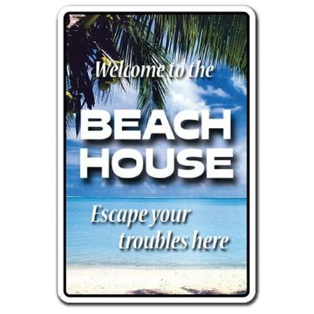 BEACH HOUSE Welcome Aluminum Sign vacation ocean lake condo | Indoor/Outdoor | 10
