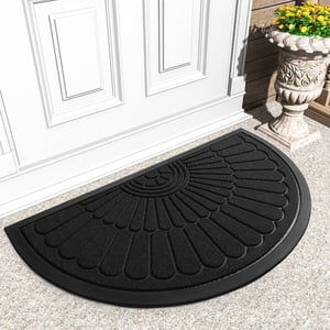 VUNATE Non-Slip Rubber Doormat, 17"x30", Black
