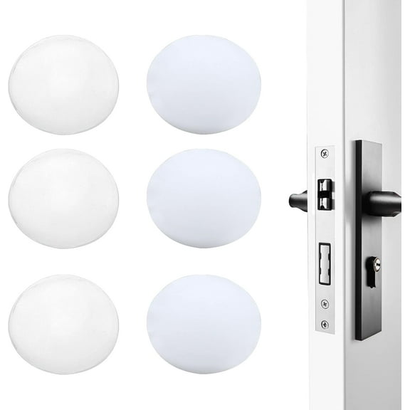 12 Pcs 2 Styles Door Stopper Wall Protector Reusable Door Knob Clear Adhesive Bumper Protector for Door Handle Wall Cabinet Headboard Bed Wall Hole