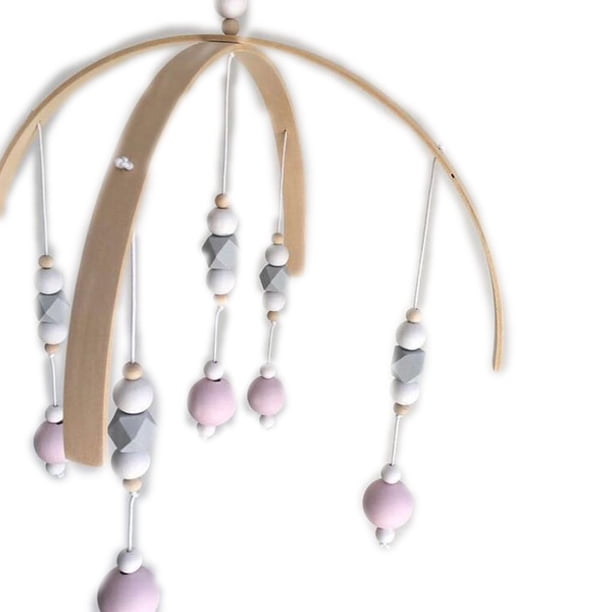 Cuentas de madera de estilo nórdico, campanas de viento, habitación de niños, cama de bebé, campana de viento colgante, decoración de guardería, accesorios de fotografía Inevent JJ19301-06