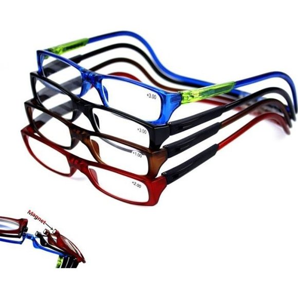+2.5 Two-Tone Magnetic Reading Glasses (4 Pairs)