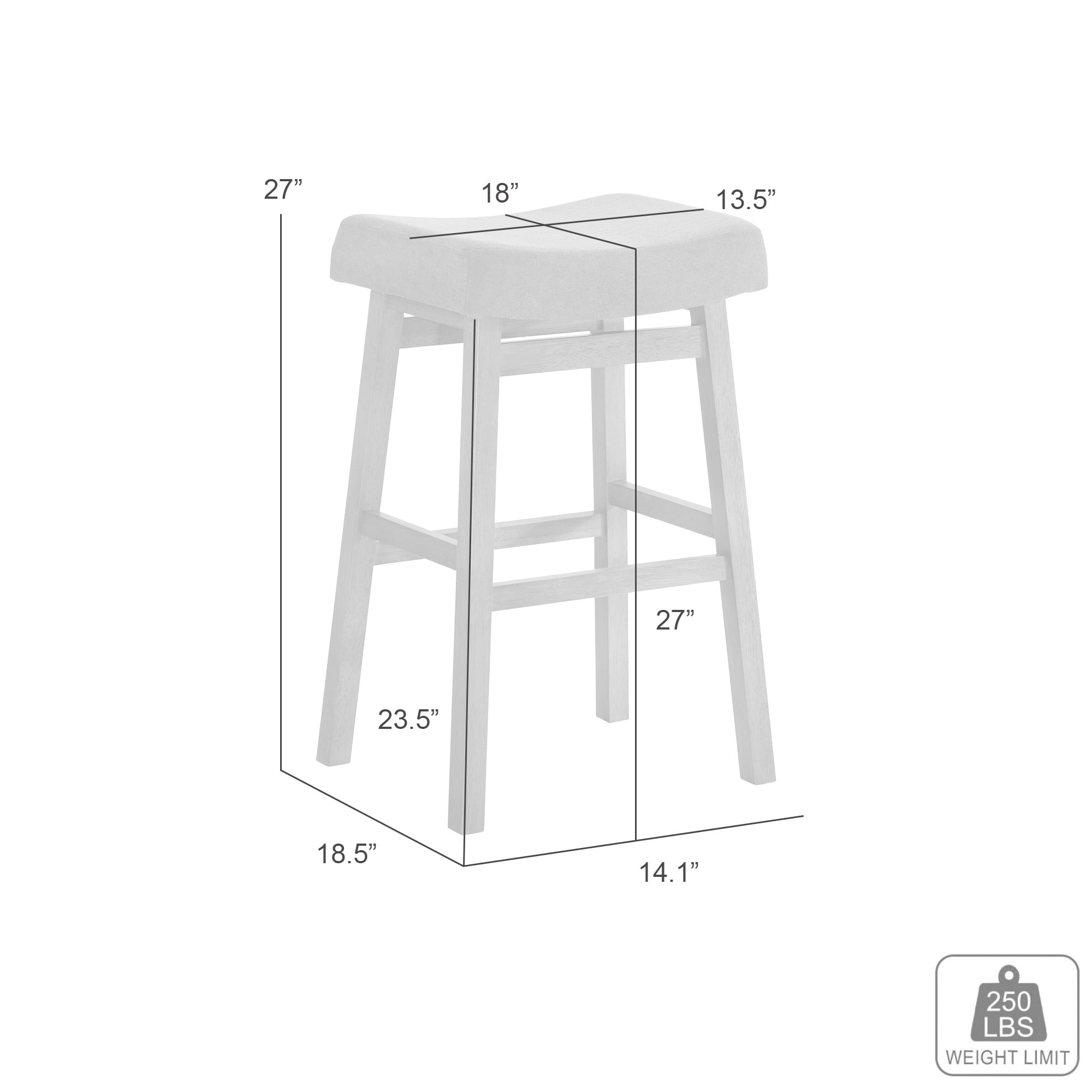 Lenon Modern Farmhouse Wood Counter Height Kitchen Bar Stool in Amber Glow Finish with Taupe Fabric Upholstered Seat - Set of 4