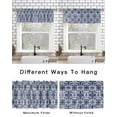 thumbnail image 6 of Navy Blue Boho Kitchen Curtain Valances for Windows Farmhouse Short Curtains, Ehtnic Abstract Art Modern Geometric Rod Pocket Valance Curtain for Bedroom Cafe Living Room 60"x14", 6 of 8