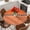 Orange, variant on Blue Morocco Round Tablecloth, Fitted Table Cover with Elastic for 55"-60" Round Tables, Modern Geometric Nautical Anchor Stripe Table Cloth Outdoor Indoor Dinning Party Waterproof Tablecloths
