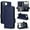 Darkblue, variant on Allytechgroup Flip Case for iPhone 16e, PU Leather Slim Fit Shell Cards Holder Kickstand Shockproof Anti-Scratch Corner Protective Wallet Case for iPhone 16e, Cyanblue