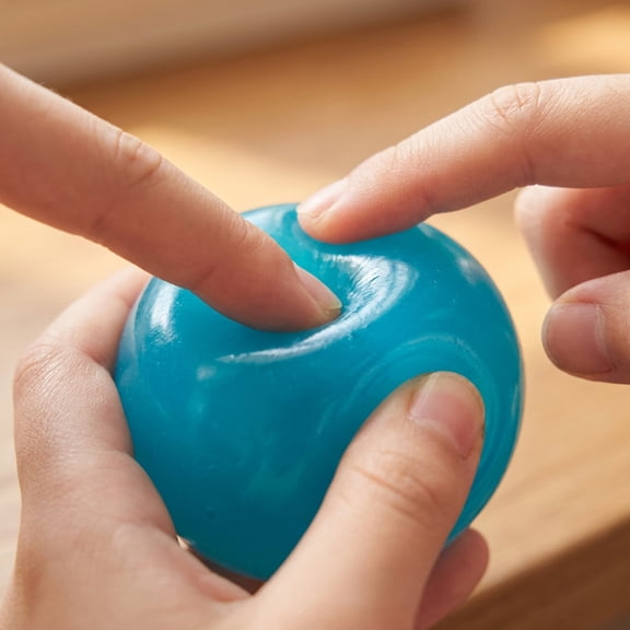 2026 new Stress Ball Fidget, Slow Rising Stress Ball, 3 in Diameter, Silicone Sensory Fidget, Anxiety Relief Items Fidget, Teal, 1 Pc