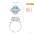 thumbnail image 3 of ANGARA Natural Claw-Set Cushion 3.5 ct Aquamarine Engagement Ring with Halo in 14K White Gold for Women (Size-10mm) | March Birthstone, Anniversary, Jewelry Gift for Women | Natural Aquamarine Ring, 3 of 7