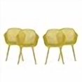 thumbnail image 3 of Christopher Knight Home Chaise de Salle à Manger Extérieure Davina (Ensemble de 4), Jaune, 3 of 4